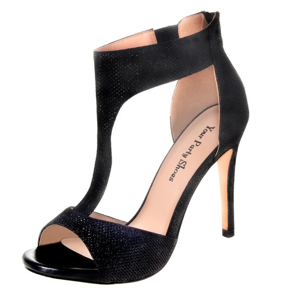 Your Party Shoes Shoes - Sexy Black T-Strap Heels